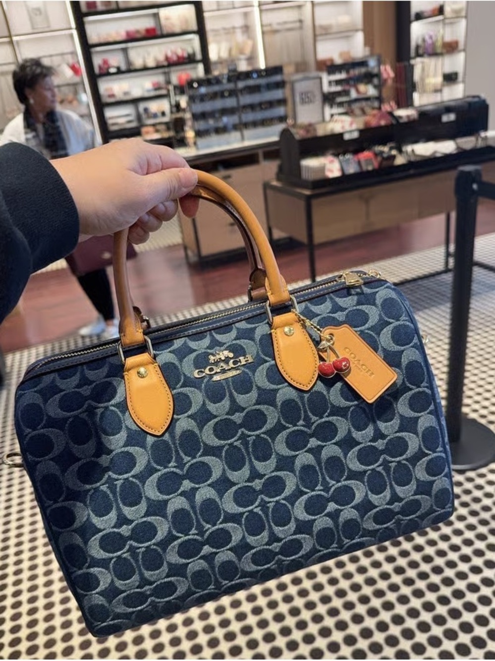 Coach Rowan Satchel Bag In Signature Denim Canvas NWT CY699